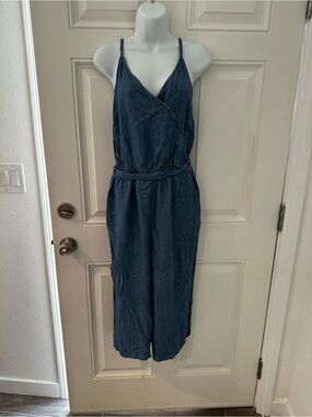 a new day Blue Chambray Jumpsuit with Spaghetti Straps